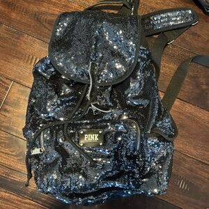 Victoria’s Secret Pink Sequin Backpack in Navy